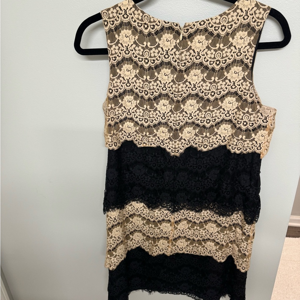 Jessica Simpson Lace Size 6 Beige and Black Dress - Picture 2 of 6
